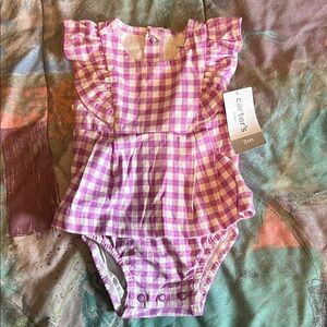 Carter's Purple Checkered Baby Romper